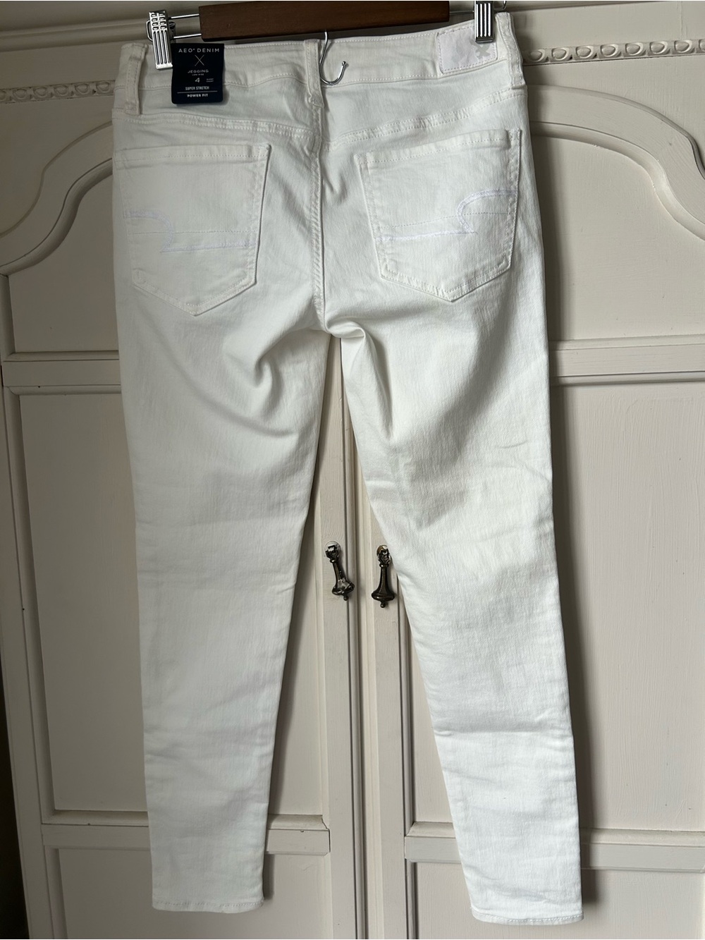 American Eagle Outfitters White Super Stretch Jegging Pants 4 Short Low Rise - Picture 11 of 13